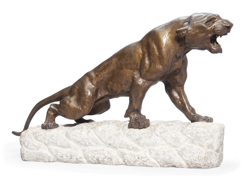 A French bronze figure of a Lioness