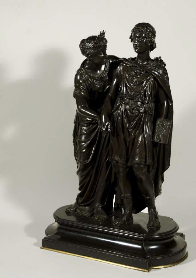 A 19th century bronze of two classical figures